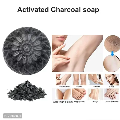 ODDEVEN Activated Charcoal Soap For Women Skin Whitening, Acne, Blackheads, Anti Wrinkle, Pimple Skin Care Soap.(Pack Of 5)-thumb5