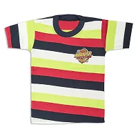 Boy's Cotton Regular Fit Striped Printed Half Sleeves T-Shirt (Pack of 3)multicolour-thumb2