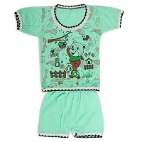 Kids baby  Boys  Girls Unisex Tshirt with Shorts Combo Dresses Multicolor (Pack of 3)-thumb3