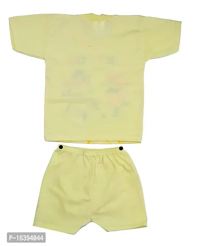 New Born Baby Unisex Poly Cotton Half Sleeve T-Shirt and Shorts Combo 0-12 Months (Pack of 5)-thumb5
