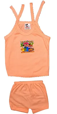 baby boys and baby  girls sleeveless shoulder strips top and short cotton printed regular fit (pack of 5)multicolor-thumb3