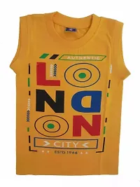 Boys printed Summer Cotton Sleeveless cut  Tshirt -Mix Prints-5pc(Multicolor, 12 Months to 6year)-thumb1