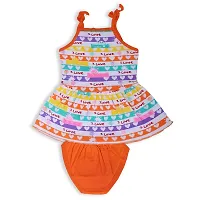 Baby Girls Cotton Printed Sleeveless Knee-Length A-Line Frock and Pantie Set ( Pack of )Multicolour, 03-12 Months|-thumb3