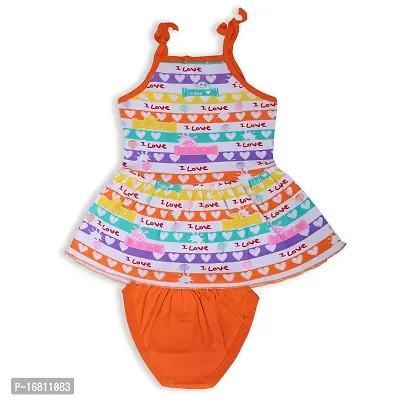 Baby Girls Cotton Printed Sleeveless Knee-Length A-Line Frock and Pantie Set ( Pack of )Multicolour, 03-12 Months|-thumb4