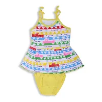 Baby Girls Cotton Printed Sleeveless Knee-Length A-Line Frock and Pantie Set ( Pack of )Multicolour, 03-12 Months|-thumb4