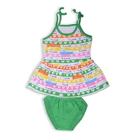 Baby Girls Cotton Printed Sleeveless Knee-Length A-Line Frock and Pantie Set ( Pack of )Multicolour, 03-12 Months|-thumb1