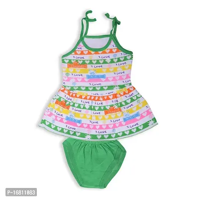 Baby Girls Cotton Printed Sleeveless Knee-Length A-Line Frock and Pantie Set ( Pack of )Multicolour, 03-12 Months|-thumb2