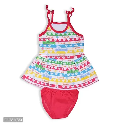 Baby Girls Cotton Printed Sleeveless Knee-Length A-Line Frock and Pantie Set ( Pack of )Multicolour, 03-12 Months|-thumb3