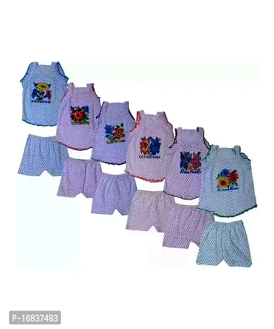 Unisex baby Girls  baby boys  Casual Top Shorts (Multicolor) Combo Dresses Pack of 6-thumb0