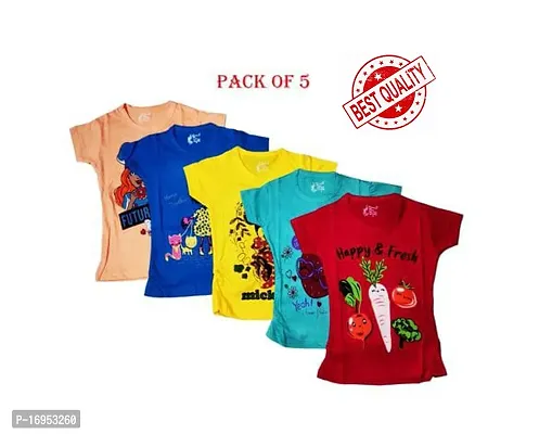 Baby Girls half sleeve  printed Tshirts summer wear combo (pack of 5)multicolor-thumb3