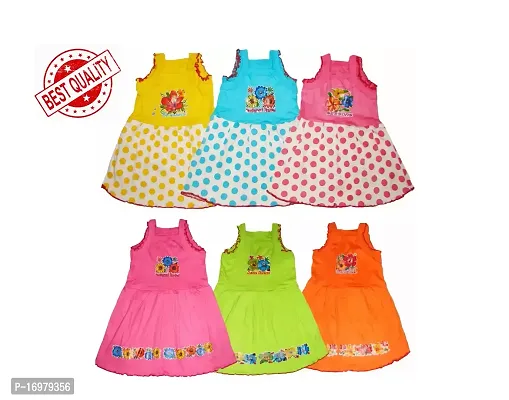 Baby girls knee length strips  Frock  daily summer wear combo (pack of 6)multicolor