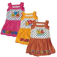 Baby Girls Hosiery Cotton Sleeveless Printed Casual Dress/Frock (Pack of 6)multicolor-thumb4