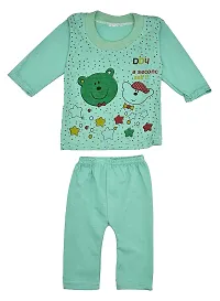 UNISEX Baby Boy and Baby Girl's Fabulous Collection of Printed Full Sleeves Soft Hosiery Cotton Vests,Jhabla T-Shirt with Pyjama Pants Dress for Kids Infant Toddler Set of 3 (03 to 2 Months)MULTICOLOR-thumb3