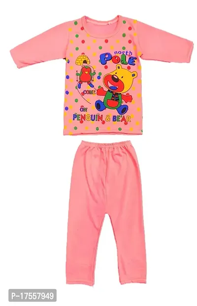 UNISEX Baby Boy and Baby Girl's Fabulous Collection of Printed Full Sleeves Soft Hosiery Cotton Vests,Jhabla T-Shirt with Pyjama Pants Dress for Kids Infant Toddler Set of 3 (03 to 2 Months)MULTICOLOR-thumb5