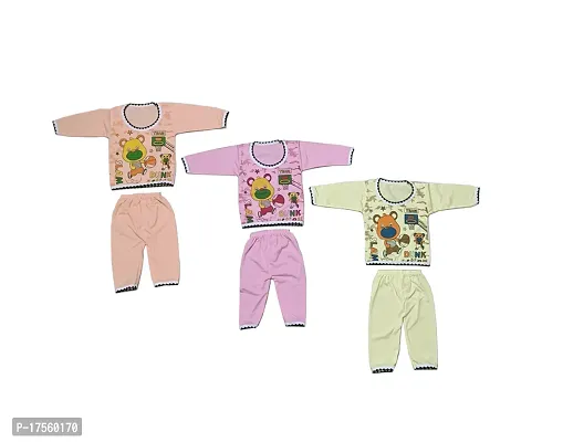 kids top bottom T-shirt Pyjama Set baba suit combo set Baby boys girls Multicolor (pack of 3)