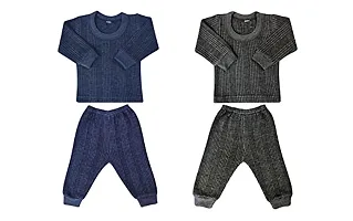 Unisex Kids Winter Wear Thermal Round Neck Top with Pyjama Set New Born Baby Keep Warm Baby Boy  Girl Body Warmer Super Soft Fabric for Infant,Combo (Pack of 3)MULTICOLOR-thumb2