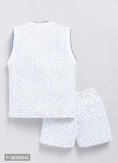 Stylish Printed Cotton Vest with Shorts Set of 3-thumb2