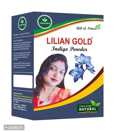 Lilian Gold Indigo Powder For Hair | Natural Dark Brown - Black Organic Hair Colour for Radiant Locks, 100 Grams-thumb0