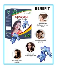 Lilian Gold Indigo Powder For Hair | Natural Dark Brown - Black Organic Hair Colour for Radiant Locks, 100 Grams-thumb3