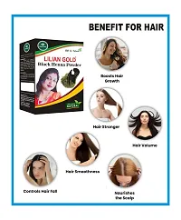 Lilian Gold Natural Henna And Black Henna Powder For Hair Combo | Mehndi Black Henna Powder Organic Hair Pack | Dark Brown/Black Hair Colour | (100gm+100gm)200 Grams-thumb2