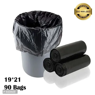 Useful Black Garbage Dust Bin Bags - Medium 15 L, 90 Bags-thumb0