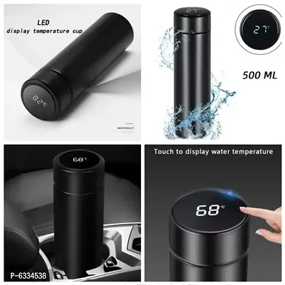 Useful Black Hot And Cold Flask Smart Water Bottle with Temperature Display Indicator - 500 ml-thumb0