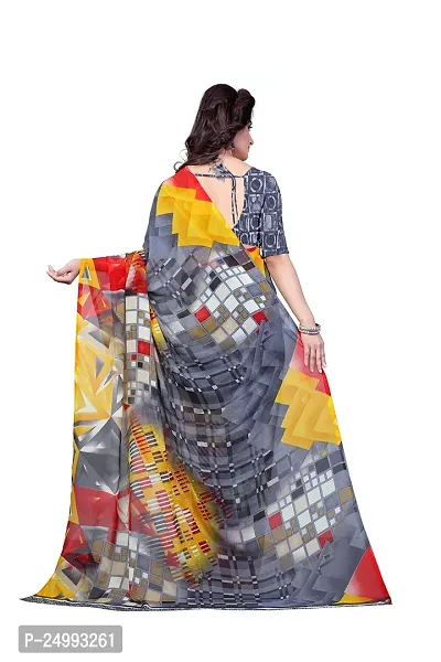 Kashvi sarees Women's Faux Georgette Saree With Blouse Piece (1344_Multicolor_One Size_Multicolour)-thumb4