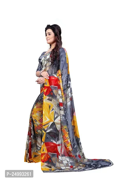 Kashvi sarees Women's Faux Georgette Saree With Blouse Piece (1344_Multicolor_One Size_Multicolour)-thumb3