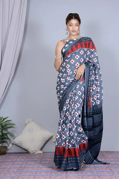 Must Have Mulmul Cotton Saree with Blouse piece 