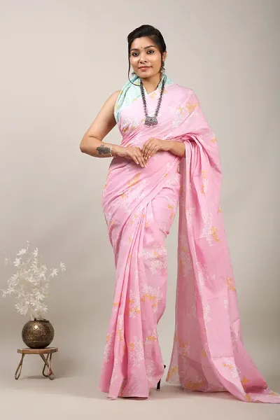 New In Mulmul Cotton Saree with Blouse piece 