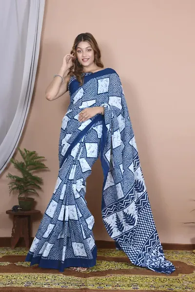 Stylish Mulmul Saree with Blouse Piece