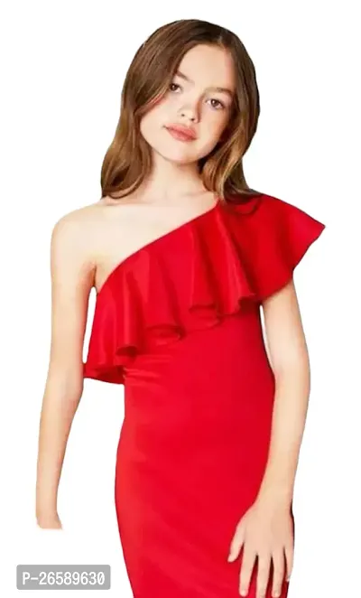 Trendy Red Cotton Blend Frocks For Girls-thumb0