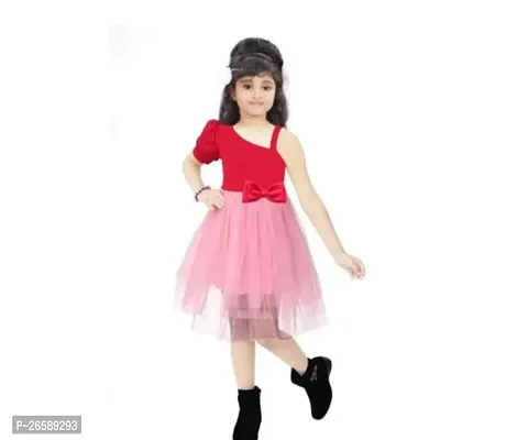 Trendy Pink Cotton Blend Frocks For Girls