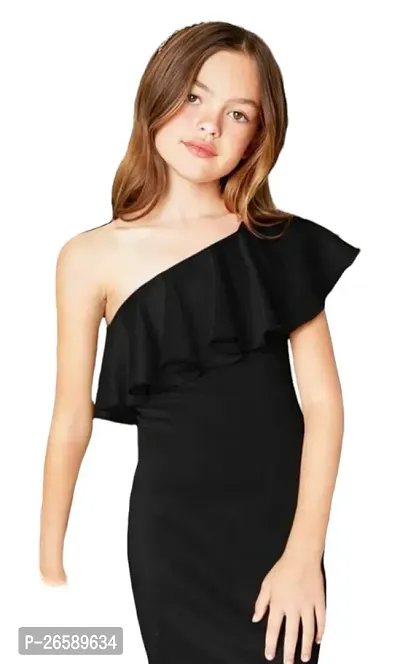 Trendy Black Cotton Blend Frocks For Girls-thumb0