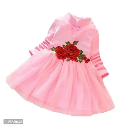 Trendy Pink Cotton Blend Frocks For Girls