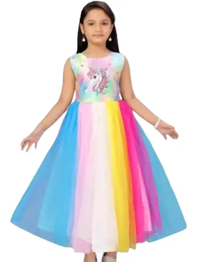 Girls Net A-Line Dress 