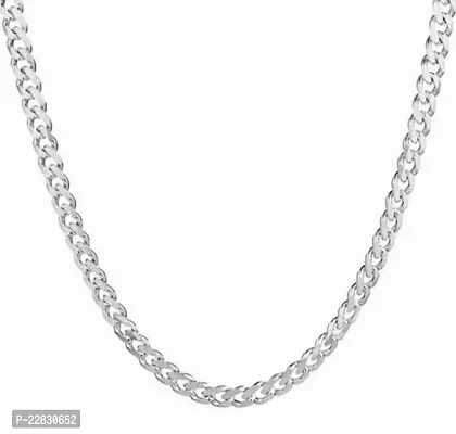 Alluring Silver Stainless Steel Chain For Men-thumb0