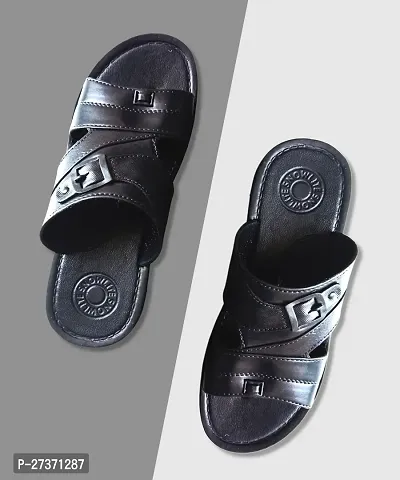 Snowlite Black stylish slipper For Men-thumb2