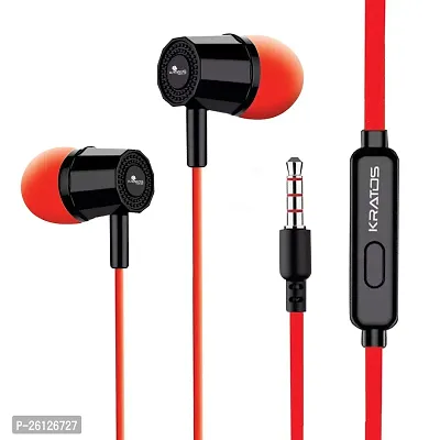 Stylish Red In-ear Wired Earphone With Microphone-thumb0