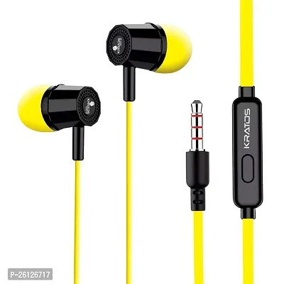 Stylish Yellow In-ear Wired Earphone With Microphone-thumb0