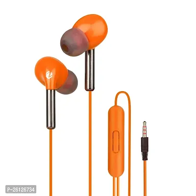 Stylish Orange In-ear Wired Earphone With Microphone