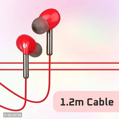 Stylish Red In-ear Wired Earphone With Microphone