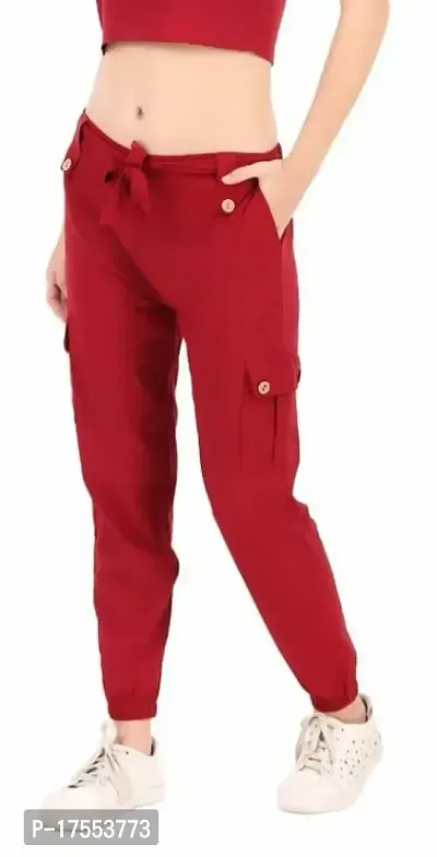 Stylish Maroon Cotton Blend Jeggings For Women