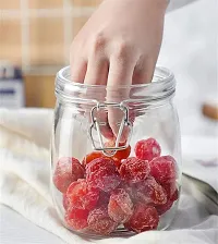 Spatlus Glass Kitchen Storage Canister Mason Jars with Lids Airtight Glass Canister with Hinged Lid?Perfect for Kitchen Canning (1000ml Round, Set of 1)-thumb1