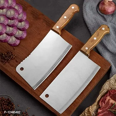 Spatlus Meat Cleaver 7 inch,Butcher Knife,Vegetable Cleaver Knife,German High Carbon Stainless Steel Kitchen Knife Chef Knives(Knife G Set of 1)-thumb5