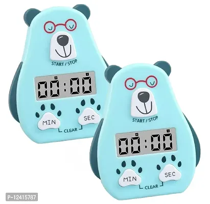 Spatlus Digital Kitchen Timer & Stopwatch - Cartoon Shap, Large LCD Display, Magnetic Backing Stand, ON/Off Switch, Hanging Hole and Loud Alarm - for Home Work, Fitness, Cooking (1-Piece, SkyBlue)