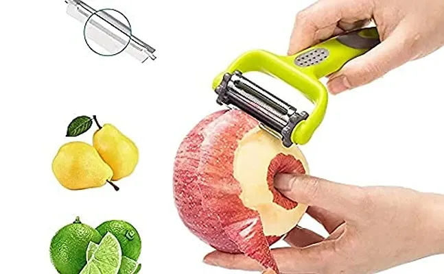 Buy Spatlus 3 in 1 Rotary Multi-Functional Peeler, Suitable for Vegetable  and Fruit, with Serrated Blade + Straight Blade + Julian Blade Stainless  Steel, Anti-Slip Handle Design?Slicer for Kitchen - Lowest price