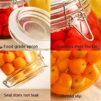 Spatlus Glass Kitchen Storage Canister Mason Jars with Lids Airtight Glass Canister with Hinged Lid?Perfect for Kitchen Canning (1000ml Round, Set of 1)-thumb2