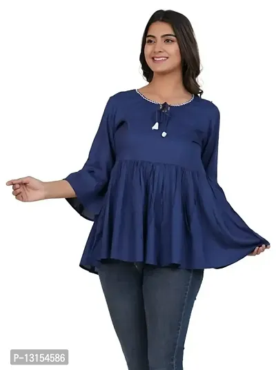 Stylish Rayon Solid Top For Women