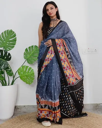 Designer Chanderi Silk Saree With Blouse Piece For Women